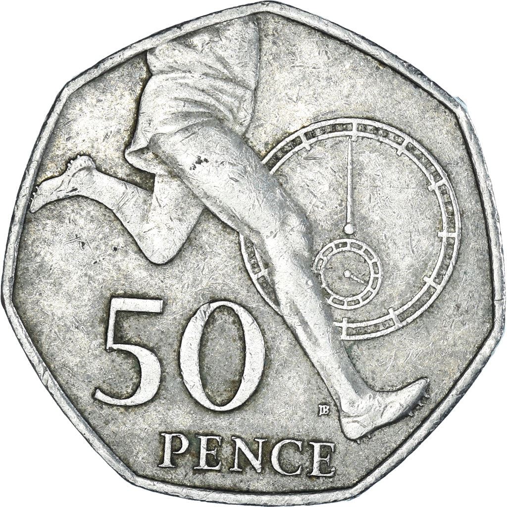 United Kingdom | 50 Pence Coin | Elizabeth II | 4th portrait | Four Minute Mile | 2004 - 2009