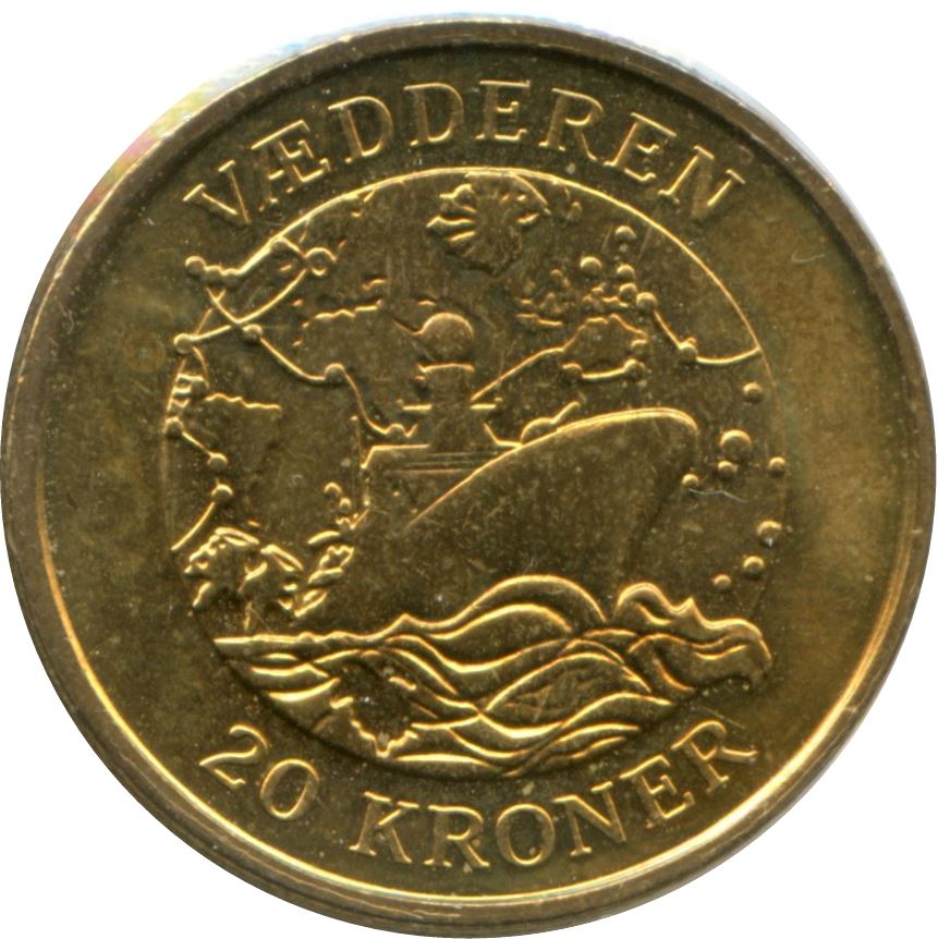 Denmark | 20 Kroner Coin | Vædderen | KM:921 | 2007