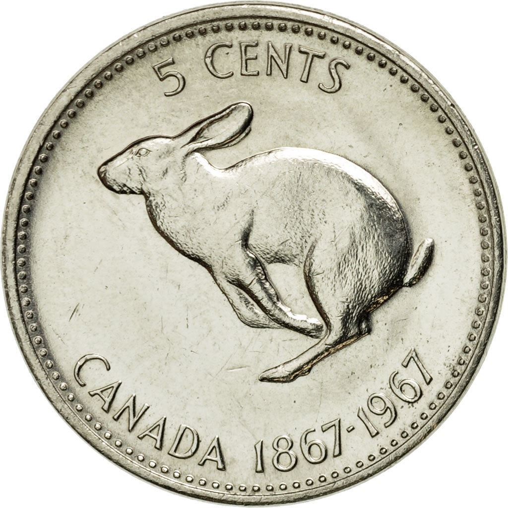 Canada | 5 Cents Coin | Nickel | Rabbit | KM:66 | 1967