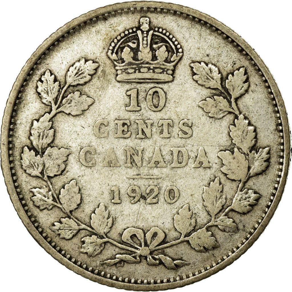 Canada | 10 Cents Coin | Silver | Crown | Wreath | KM:23a | 1920-1936
