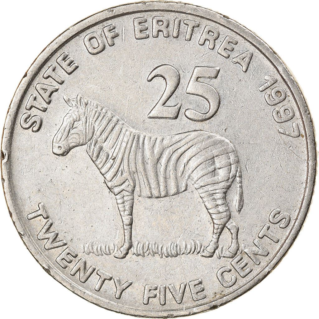 Eritrea | 25 cent munt | Zebra | Soldaten | Vlag | Km:46 | 1997