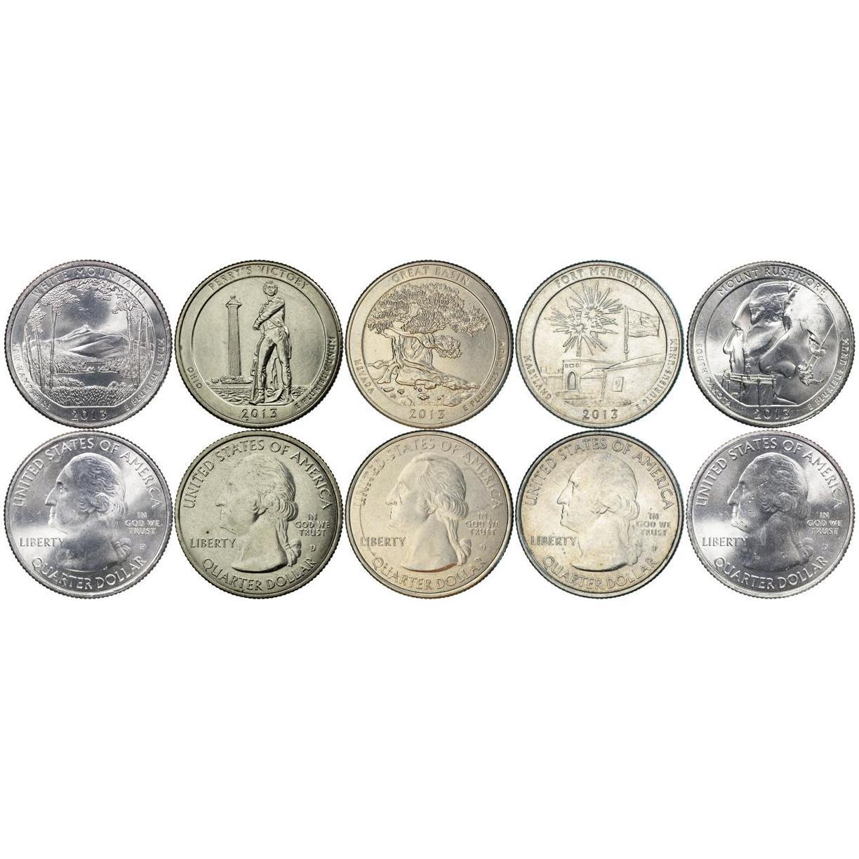 United States | 5 Coin Set | 1/4 Dollar | 2013