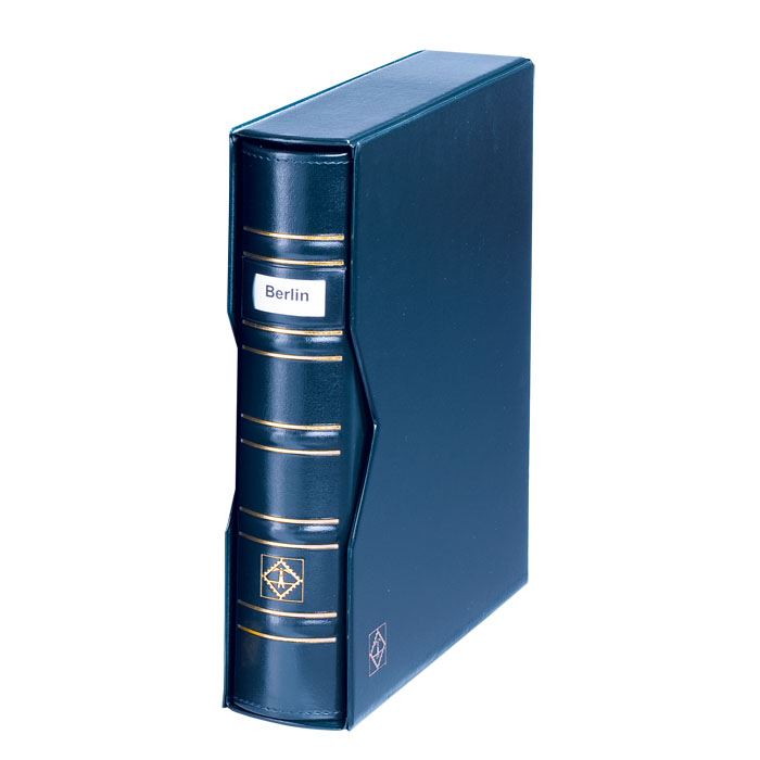 OPTIMA SIGNUM Ring Binder with Slipcase | Slot for Labels | Coin and Banknote Album | Up to 60 Sheet Capacity | Blue