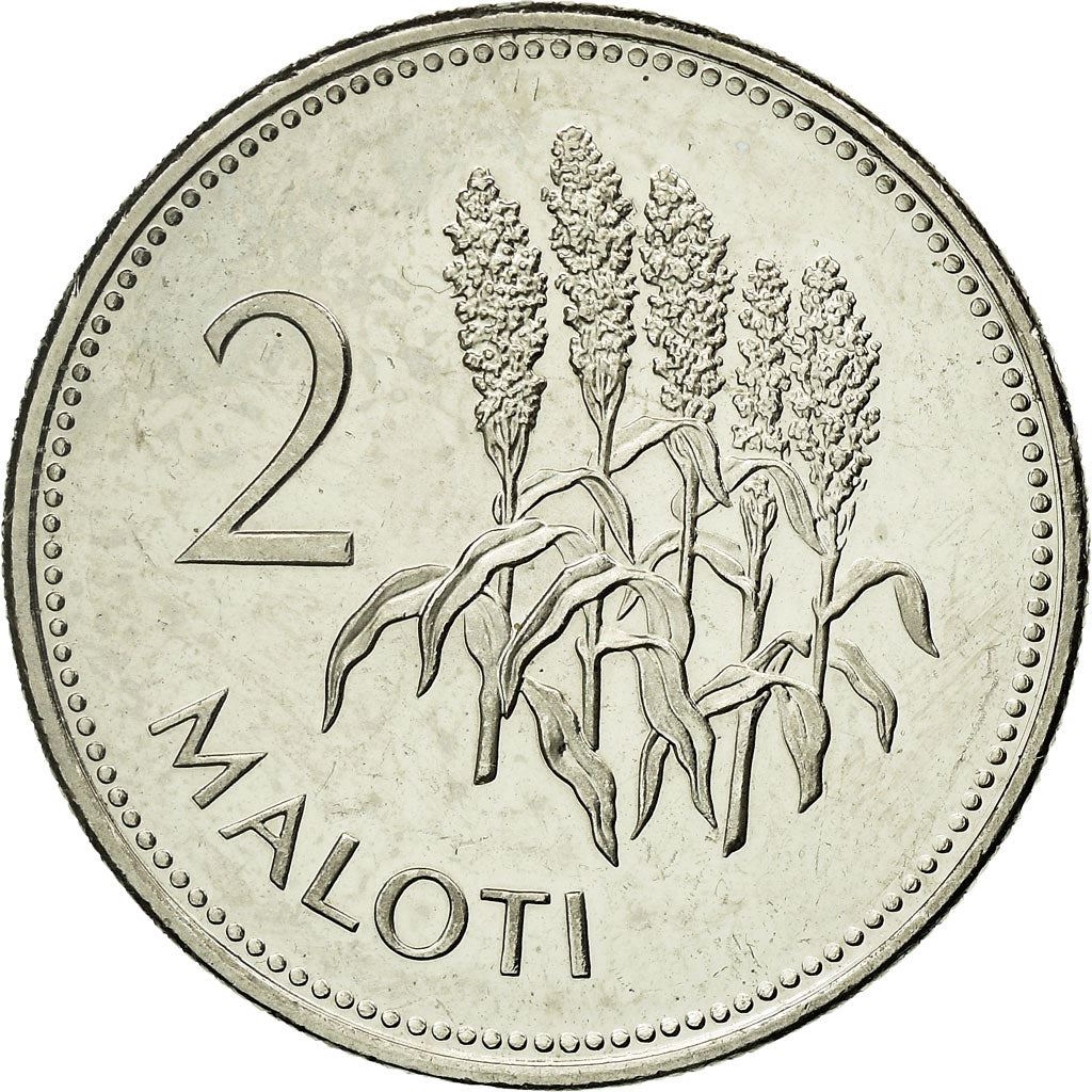 Lesotho | 2 Maloti Coin | Maize plants | Km:58 | 1996 - 2018