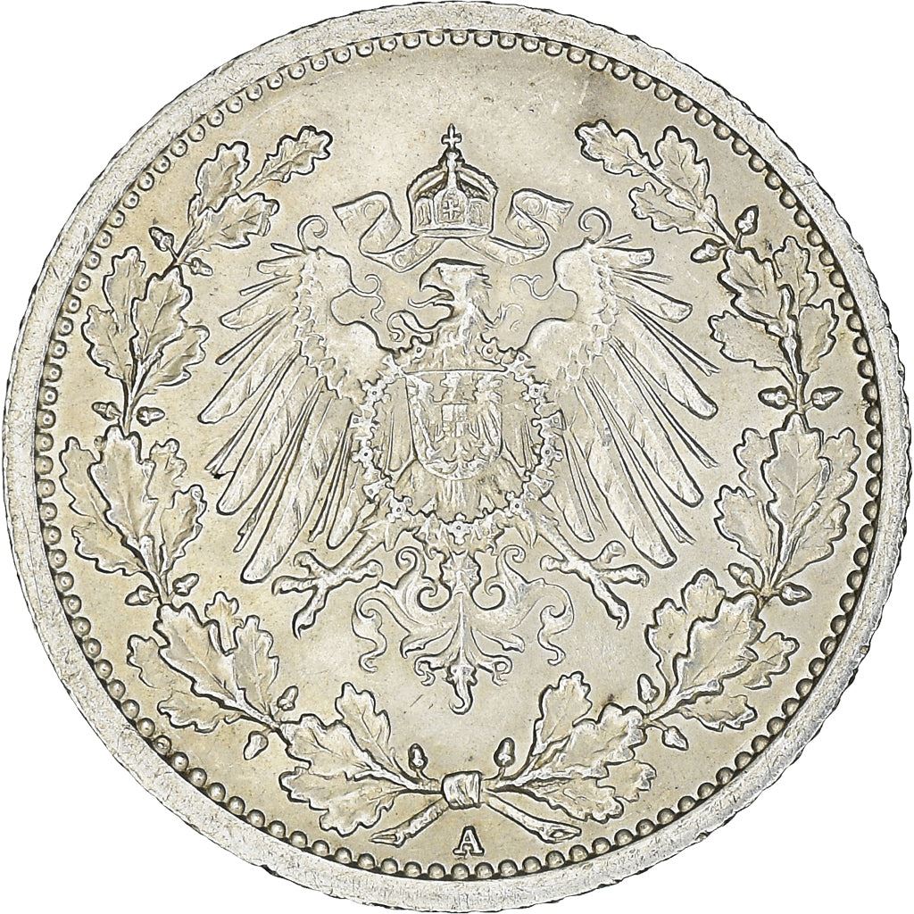 German Empire 1/2 Mark Coin | Deutsches Reich | Wilhelm II | Type 2 | KM17 | 1905 - 1919
