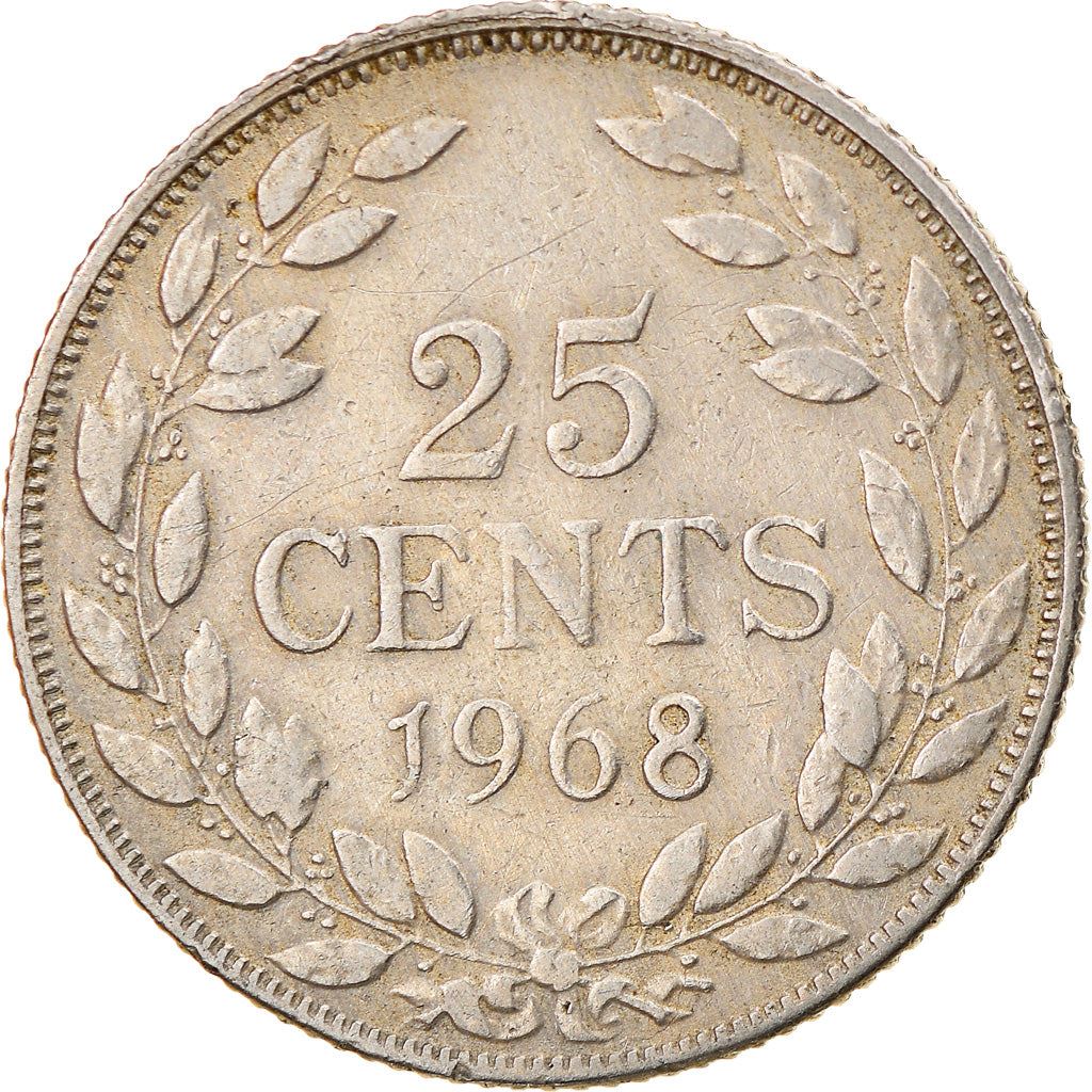 Liberia | 25 Cents Coin | Olive Branches | Km:16A | 1966 - 1990