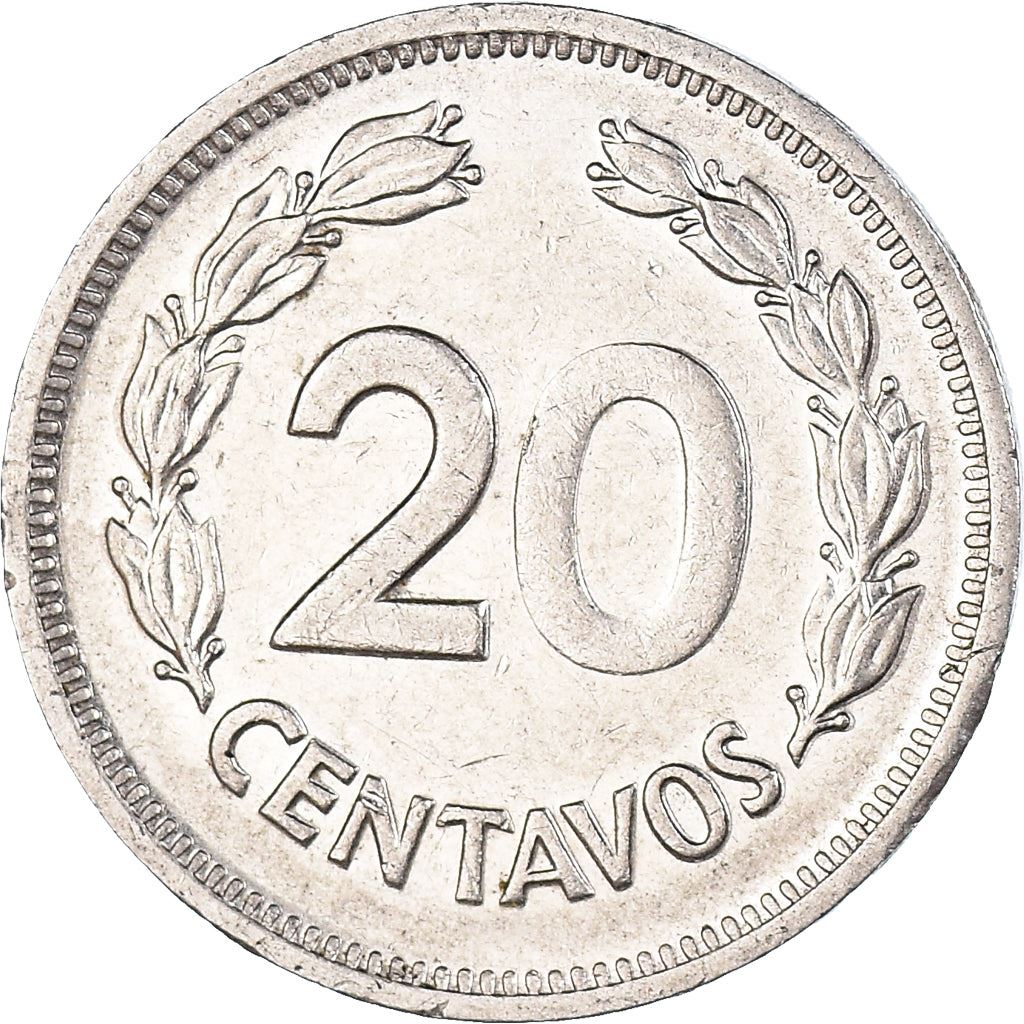 Ecuador | 20 Centavos Coin | Nickel clad steel | KM:77.2a | 1975-1981