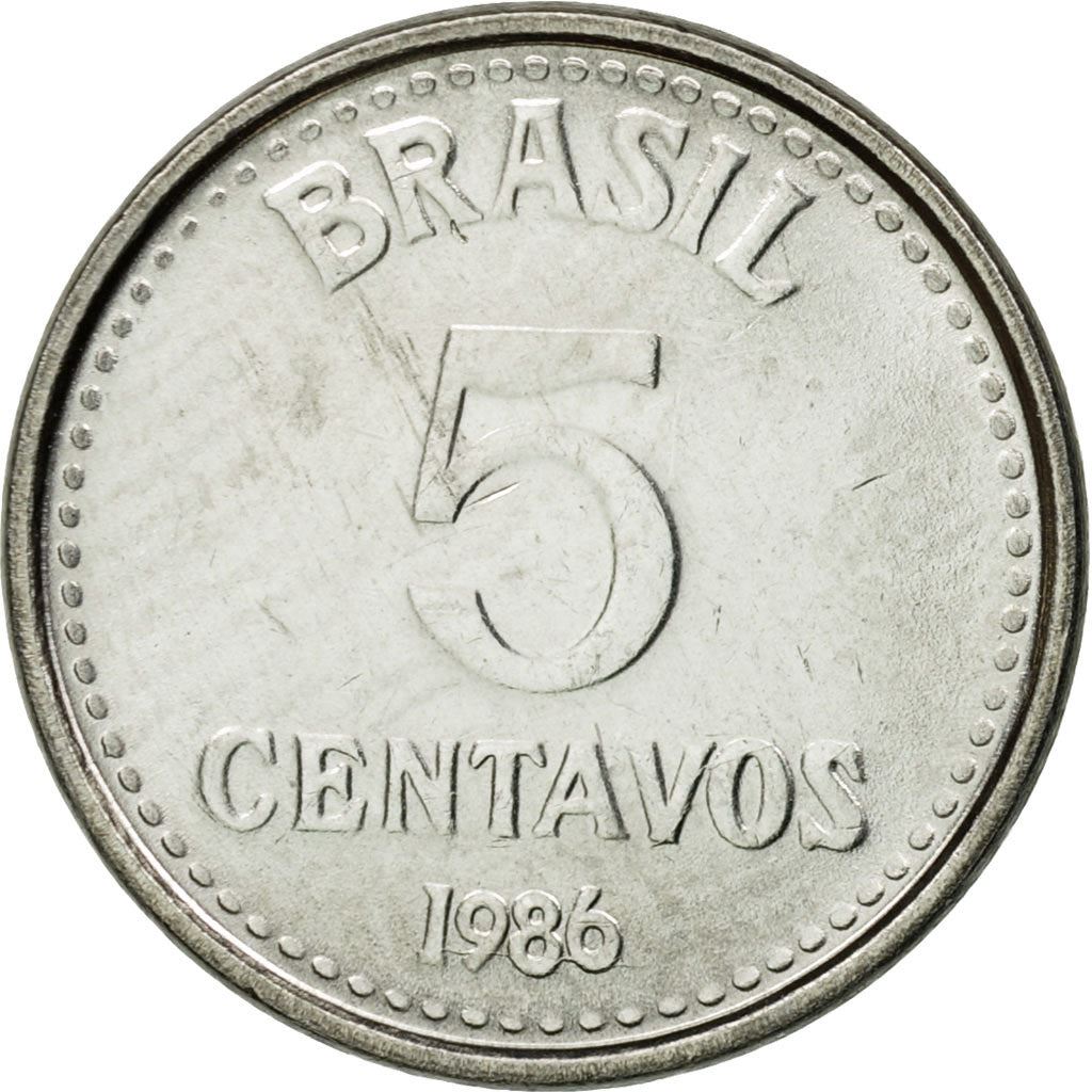 Монета Бразилии 5 сентаво KM601 1986 - 1988
