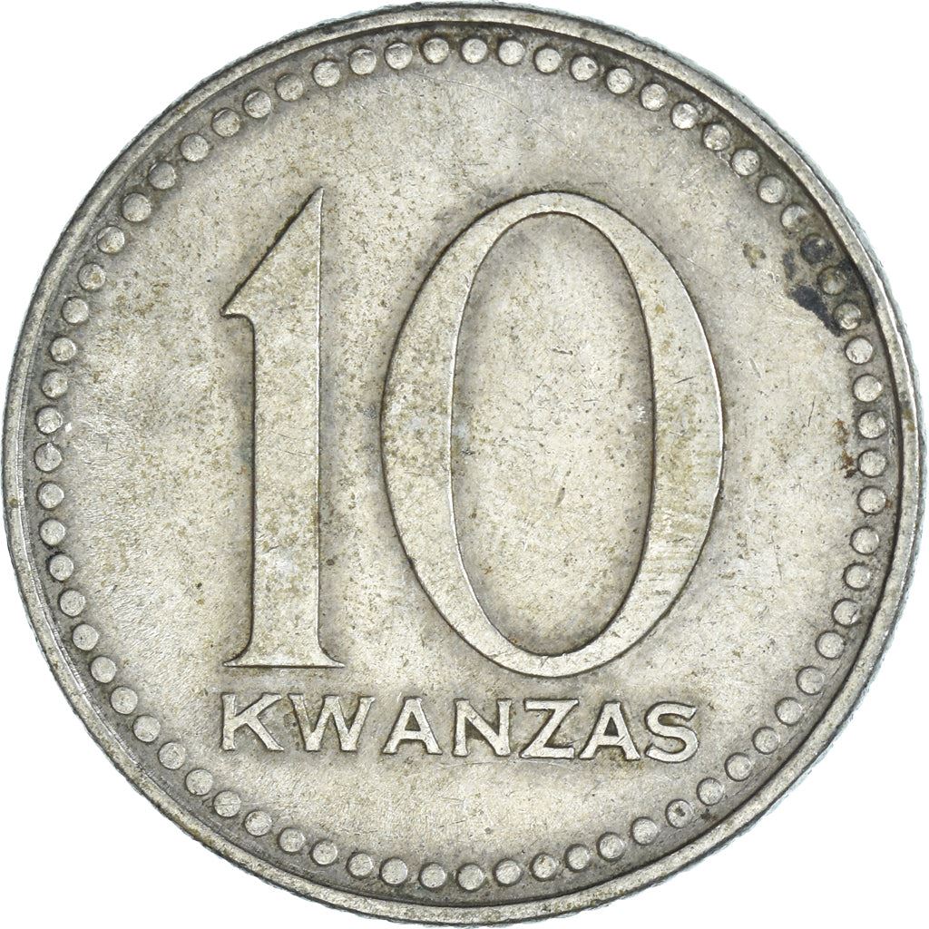 Angola | 10 Kwanzas Coin | Gear | Wreath | Km:86 | 1977 - 1978