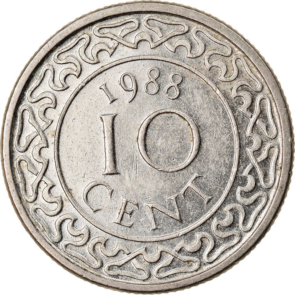 Suriname | 10 Cents Coin | Wreath | Natives | Km:13A | 1987 - 2021