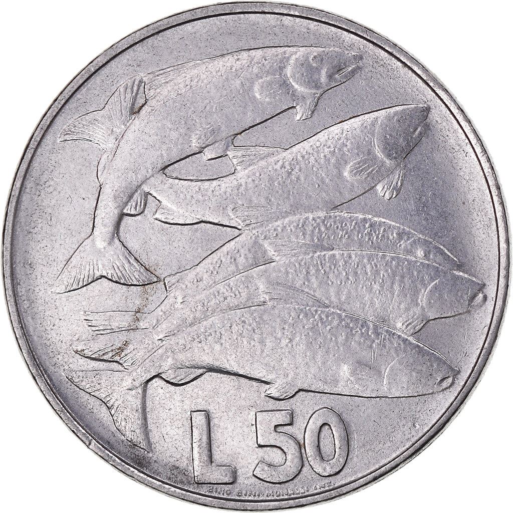 San Marino | 50 Lire Coin | Fish | Km:45 | 1975