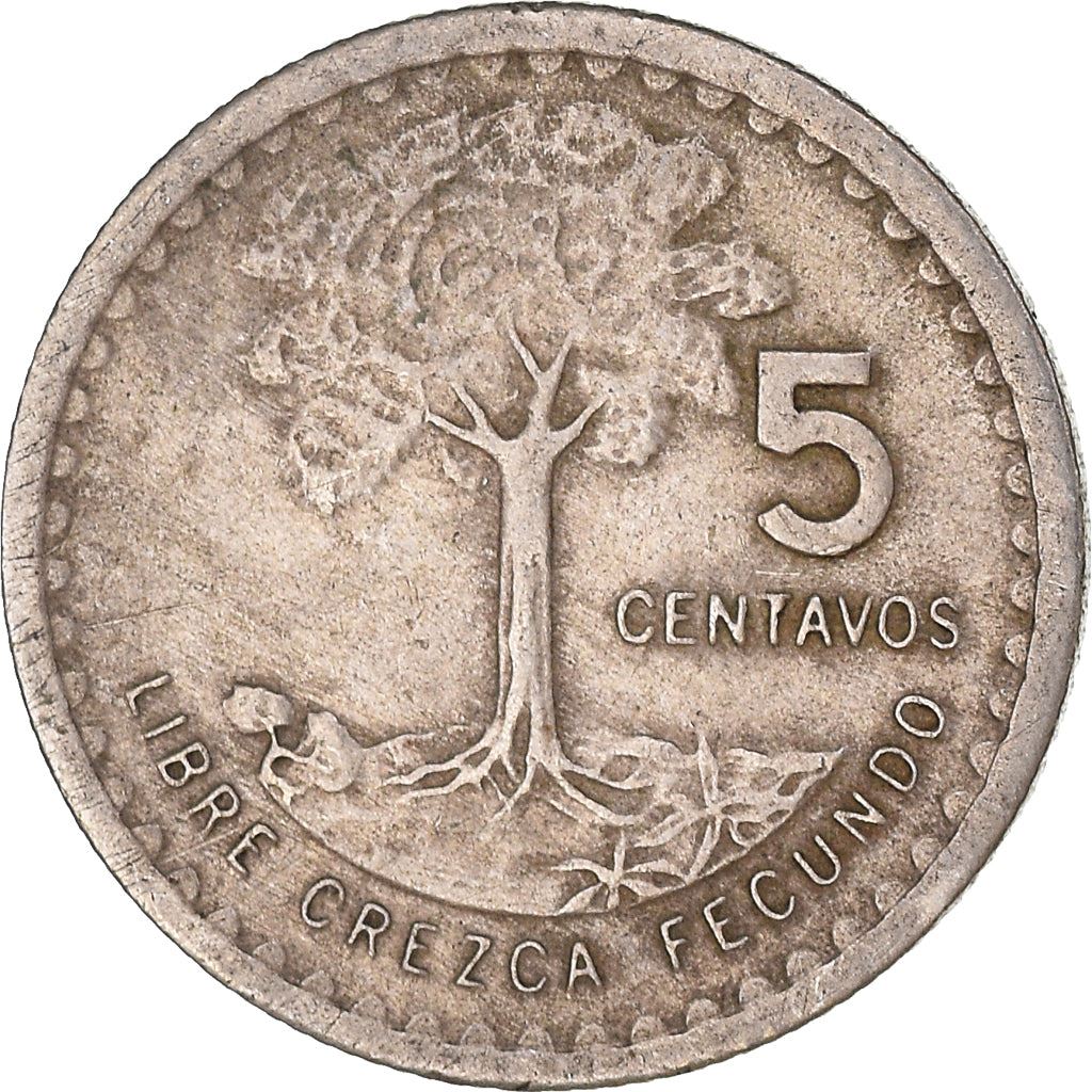 Guatemala | 5 Centavos Coin | Kapok Tree | Km:270 | 1971 - 1977