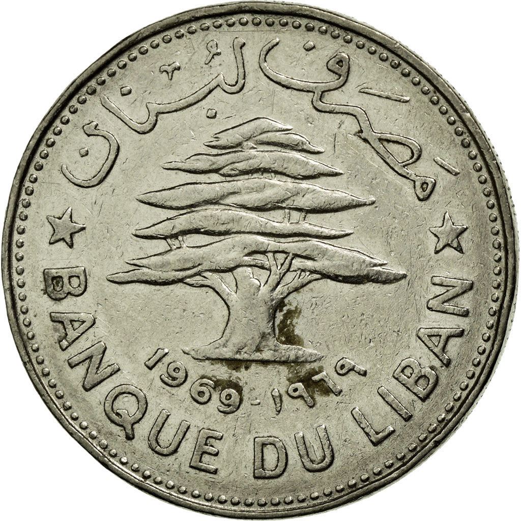 Liban | Pièce de 50 Qirsha / Piastres | Arbre de Cèdre | KM28.1 | 1968 - 1978