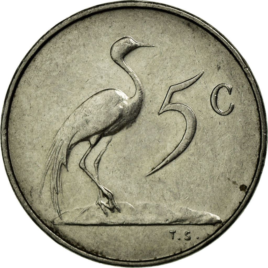 South Africa 5 Cents Coin | Afrikaans Legend - SUID-AFRIKA | KM67.2 | 1965 - 1969