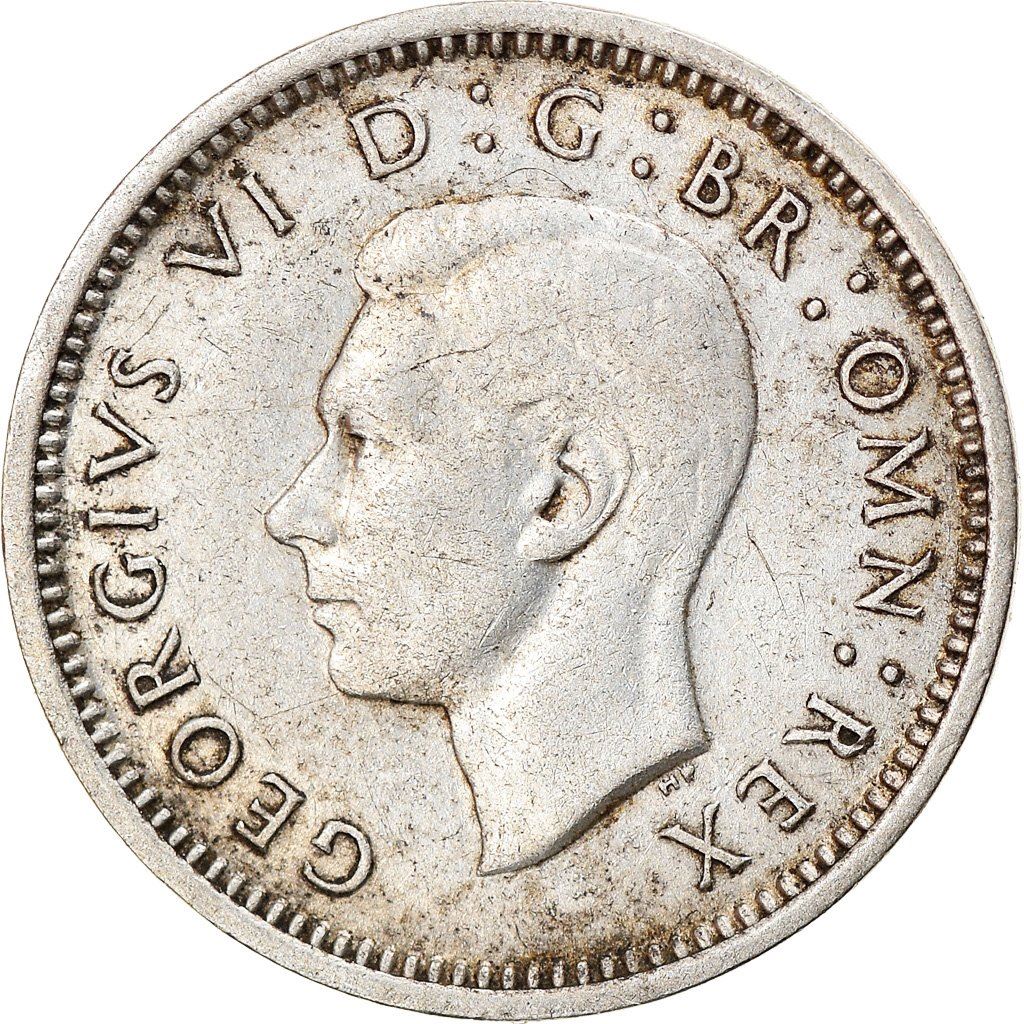 United Kingdom | 3 Pence Coin | George VI | KM:848 | 1937 - 1945