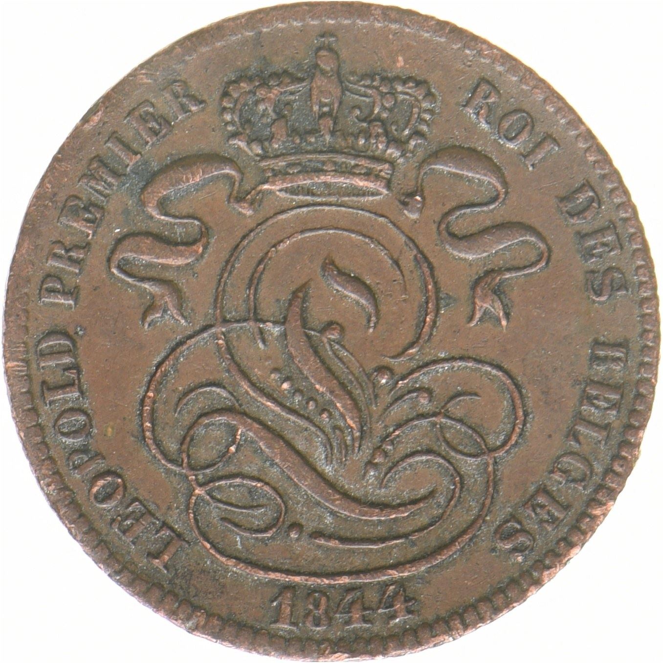 Belgien | 1 centime-mønt | Léopold I | Kobber | KM:1.1-1.4 | 1832-1863