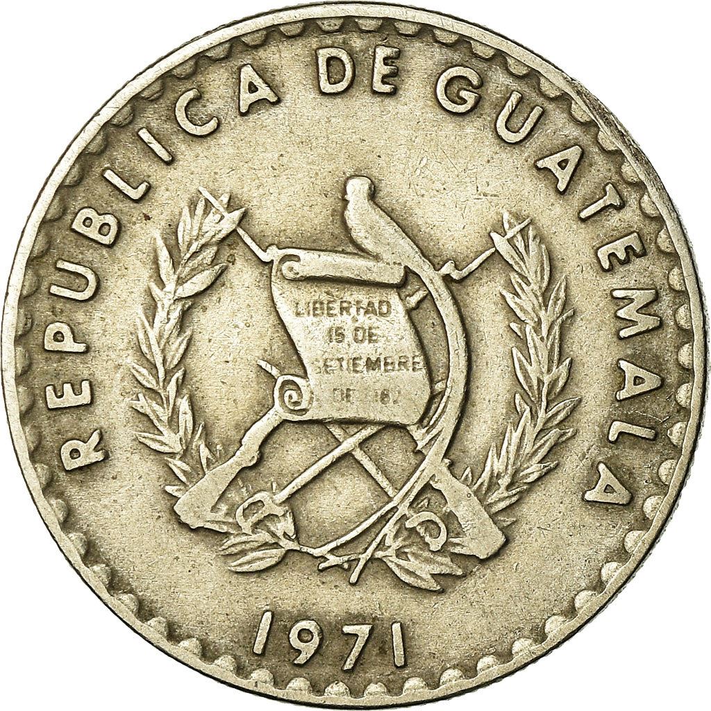 Guatemala | 10 Centavos Coin | Mayan Pillar | Km:271.1 | 1971 - 1973