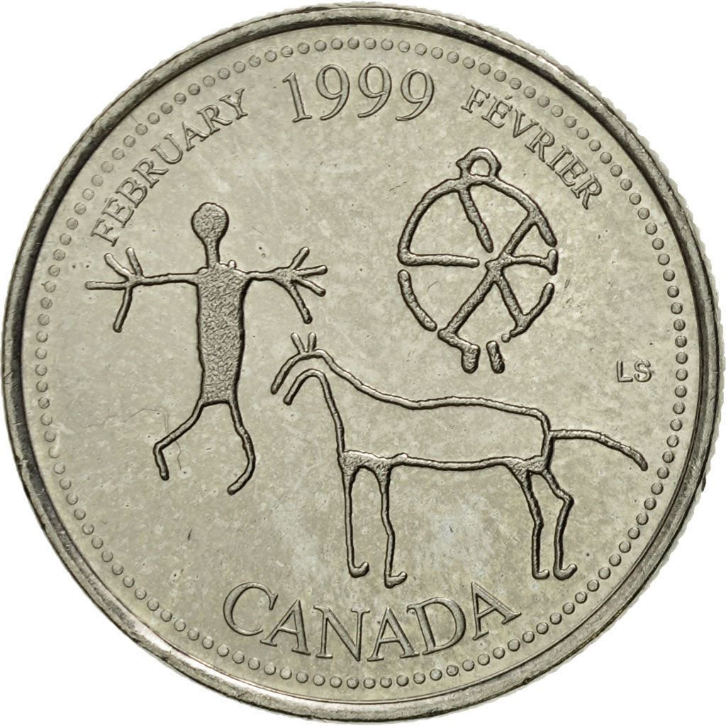 Canada | 25 Cents Coin | Etched in Stone | Km:343 | 1999
