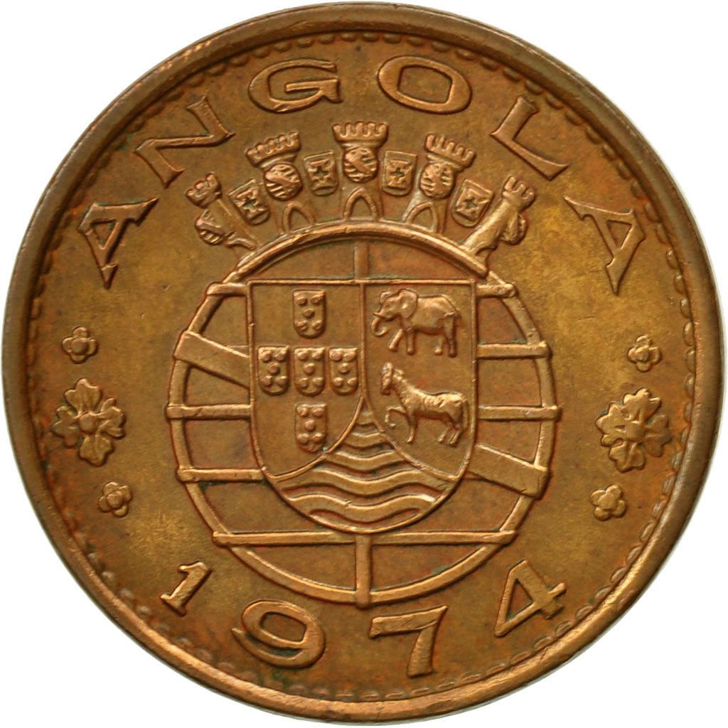 Angola | 1 Escudo Coin | Horse | Elephant | Shield | Km:76 | 1953 - 1974