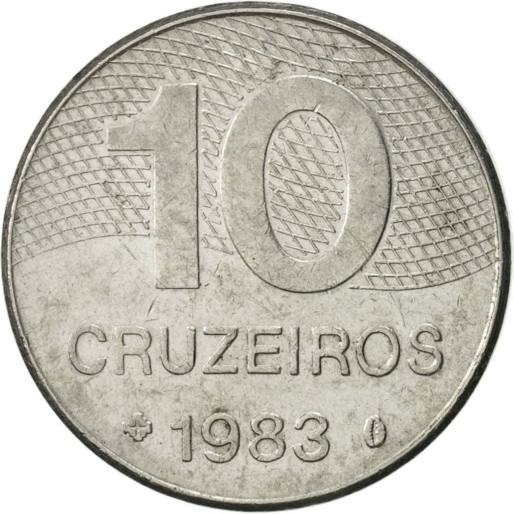 Brasiliansk 10 Cruzeiros Mønt | KM592.1 | Brasiliens hovedvejskort | 1980 - 1984