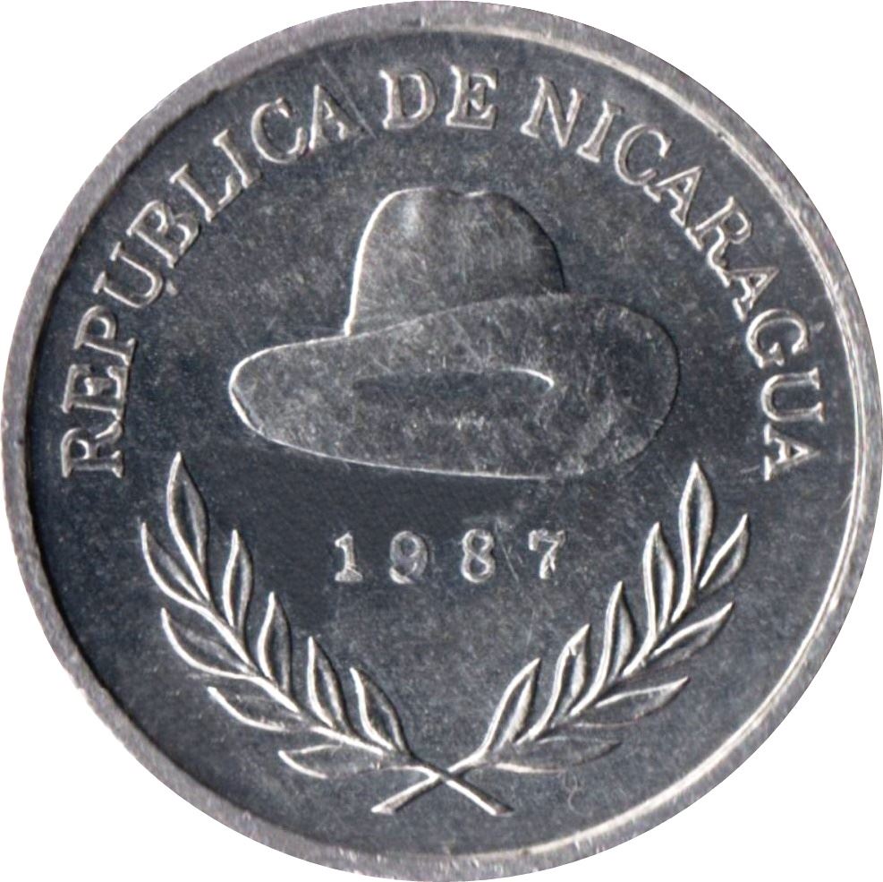 Nicaragua Coin Nicaraguan 10 Centavos Coin | Panama Hat | KM56 | 1987