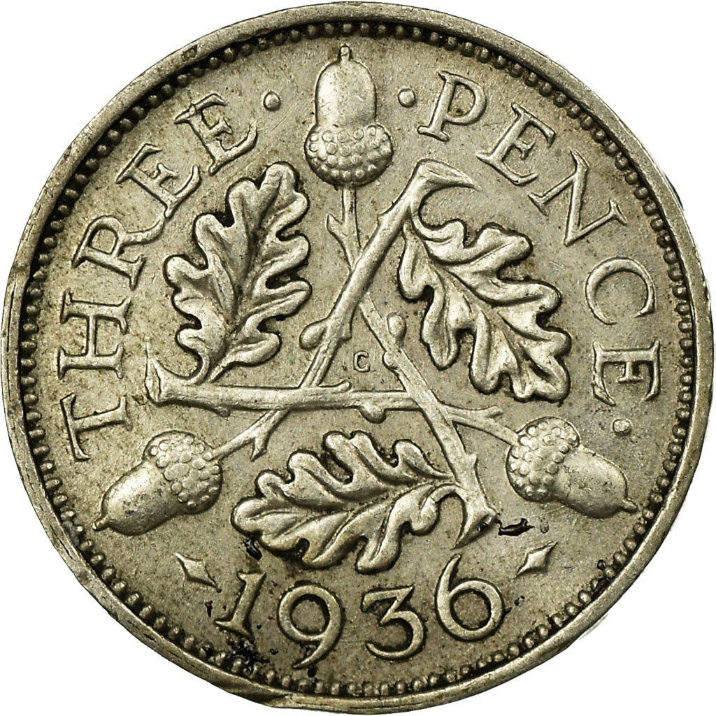 United Kingdom | 3 Pence Coin | George V | KM:831 | 1927 - 1936