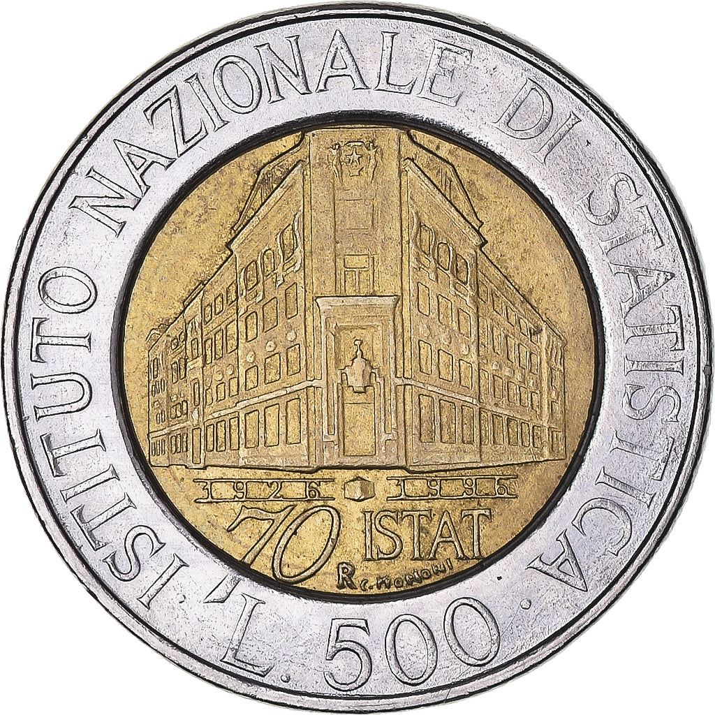 Italy | 500 Lire Coin | Institute of Statistics | Km:181 | 1996
