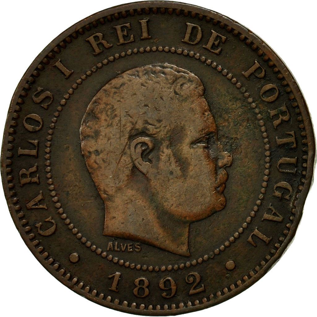 Portugal 10 Reis Coin | King Carlos I | KM532 | 1891 - 1892