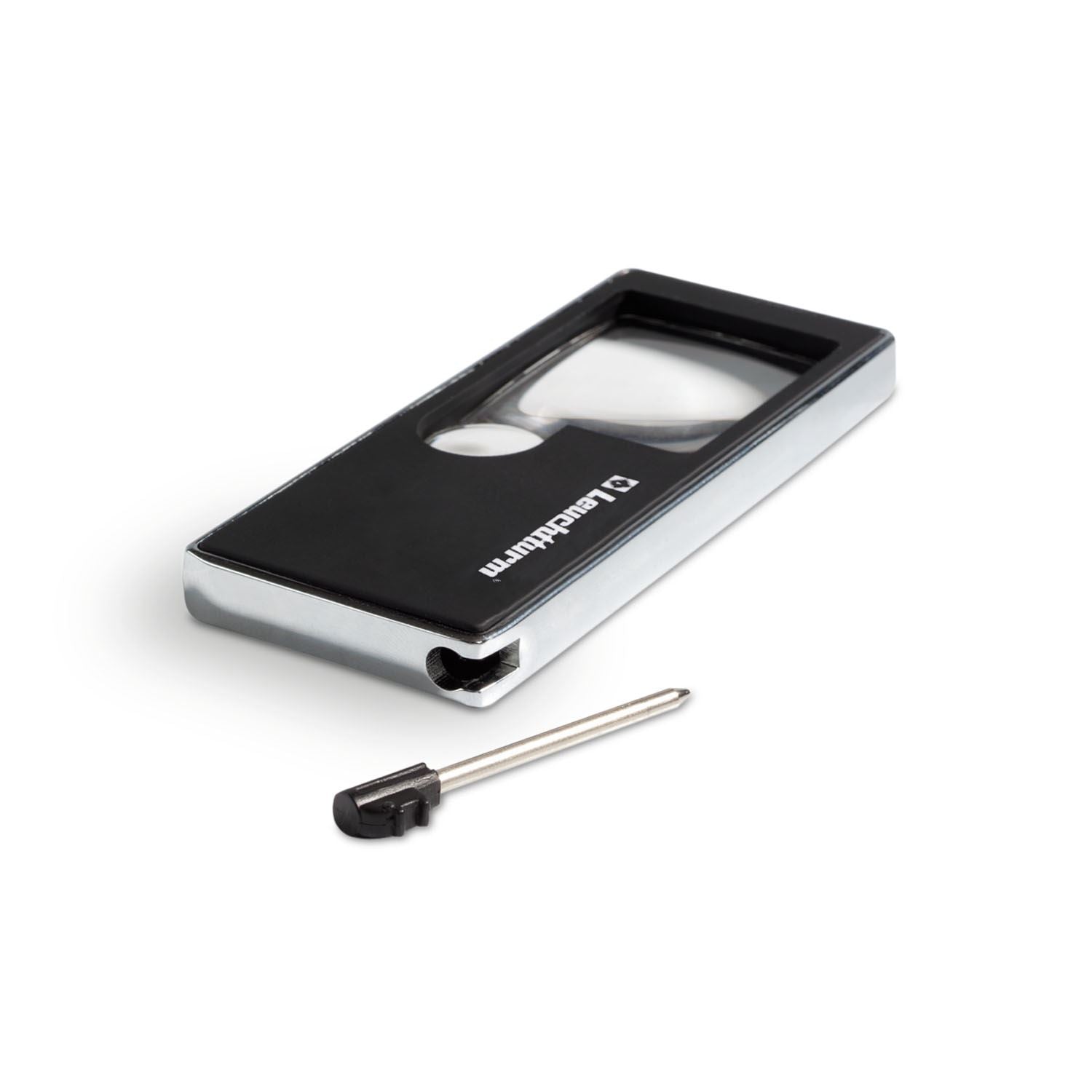 Pocket Magnifier | 2.5x and 10x Magnification | Big and Small Lens | UV and LED Lamp Included | Small Pen Included