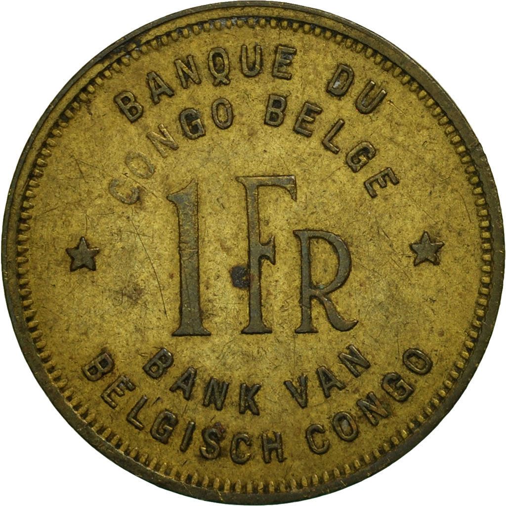 Belgian Congo | 1 Franc Coin | Elephant | Km:26 | 1944 - 1949