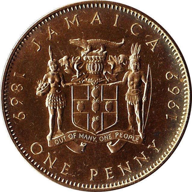 Jamaica Coin | 1 Penny Coin | Queen Elizabeth II | KM42 | 1969