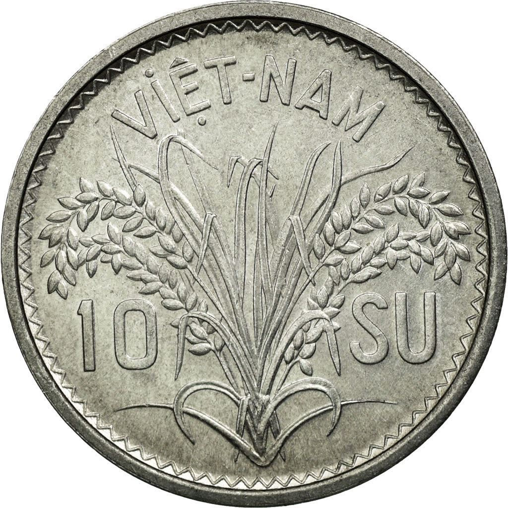 South Vietnam | 10 Su Coin | Rice plant | Km:1 | 1953