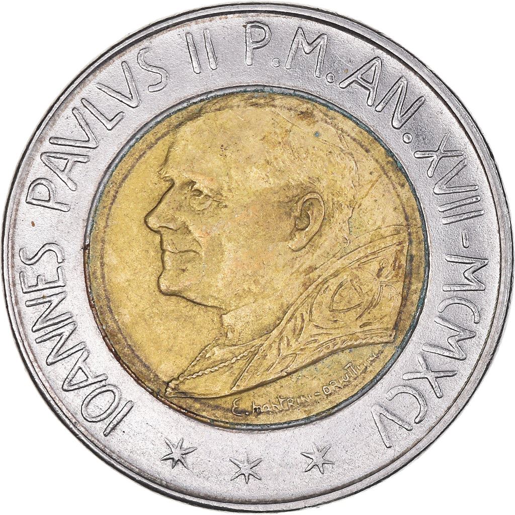 Vatican City | 500 Lire Coin | Cain slaying Abel | Km:267 | 1995