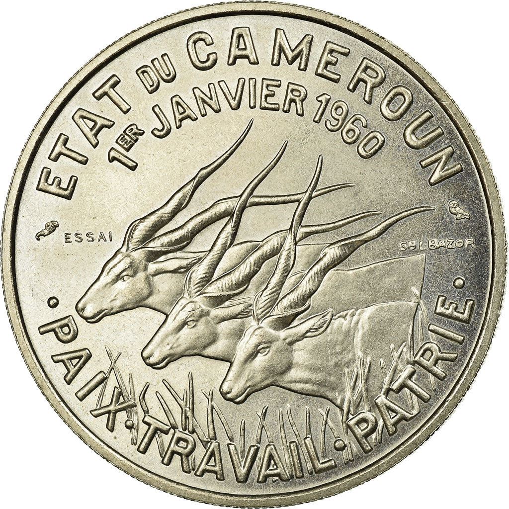 Cameroon | 50 Francs Coin | Giant Elands | Km:13 | 1960