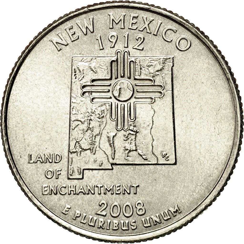 United States | 1/4 Dollar Coin | New Mexico | Km:422 | 2008
