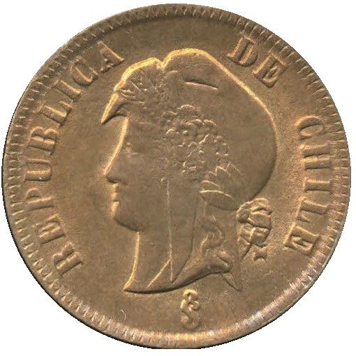 Chile 2.5 Centavos Coin | KM150 | 1886 - 1898