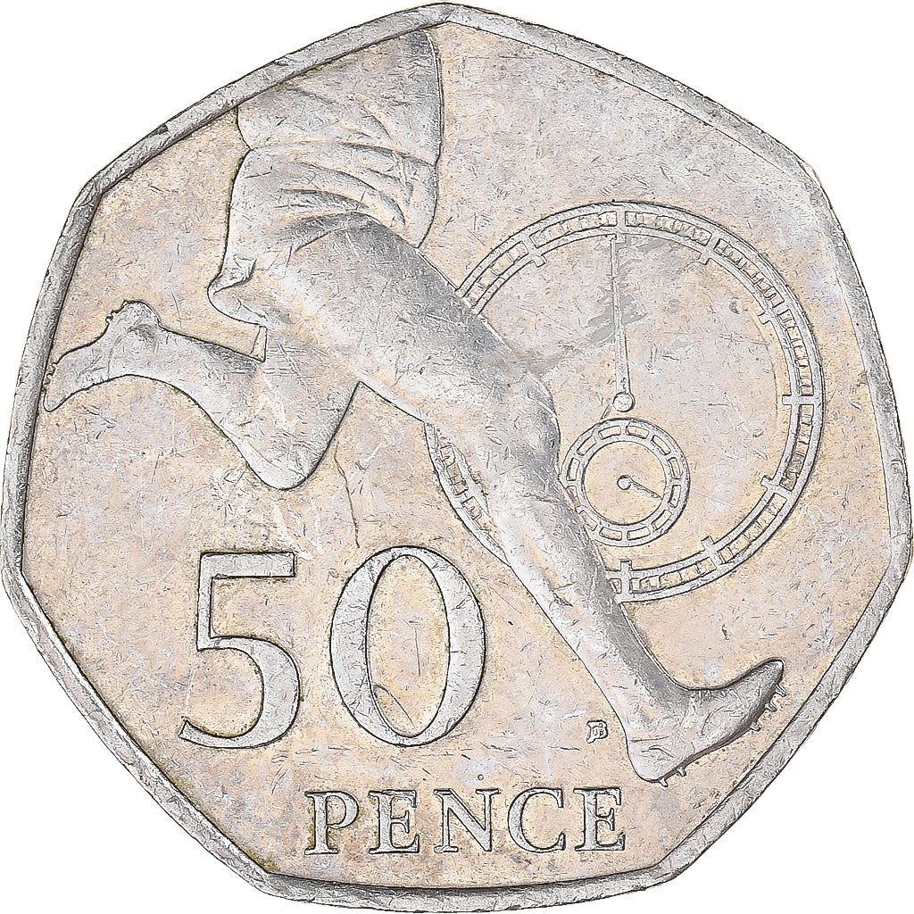 United Kingdom | 50 Pence Coin | Elizabeth II | 4th portrait | Four Minute Mile | 2004 - 2009
