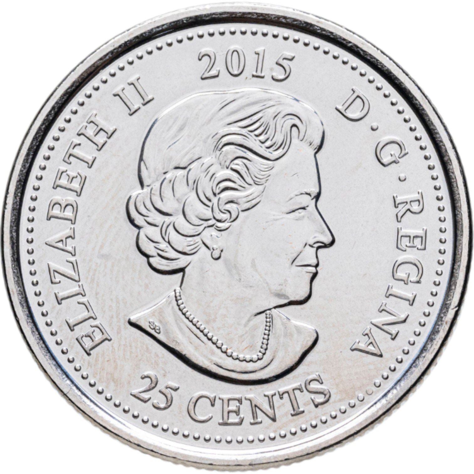 Canada | 25 Cents Coin | Poppy | Nickel plated steel | KM:1852.1 | 2015