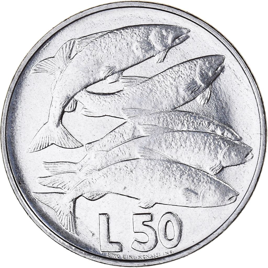 San Marino | 50 Lire Coin | Fish | Km:45 | 1975