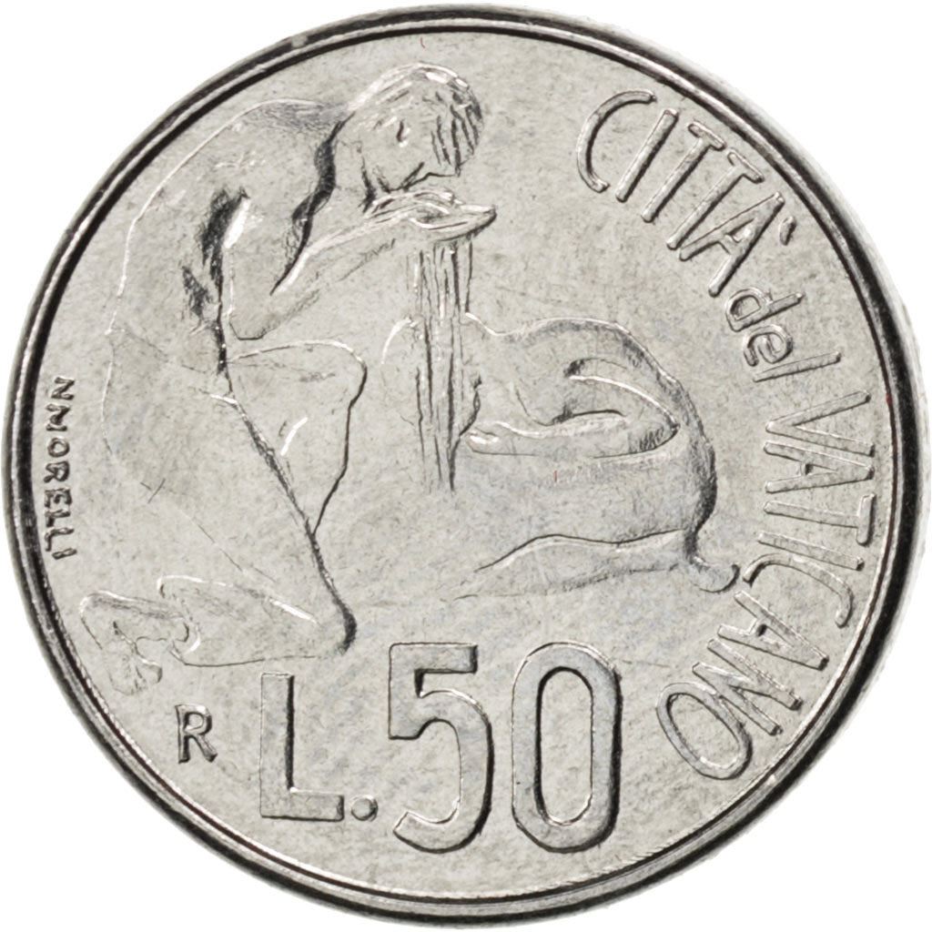 Vatican City | 50 Lire Coin | Baptism | Km:230 | 1991