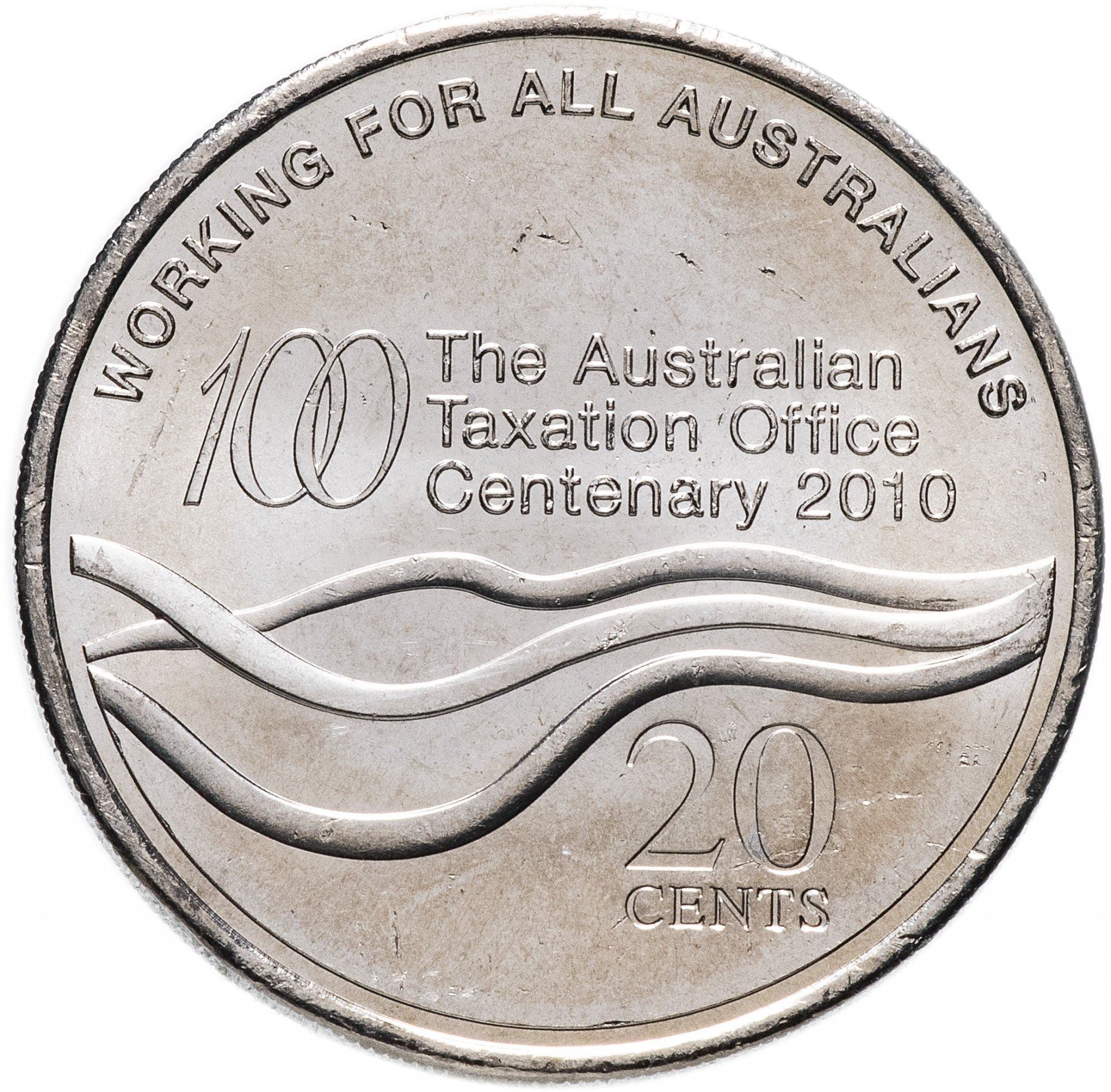 Australia | 20 Cents Coin | Anniversary of the Taxation Office | KM:1513 | 2010