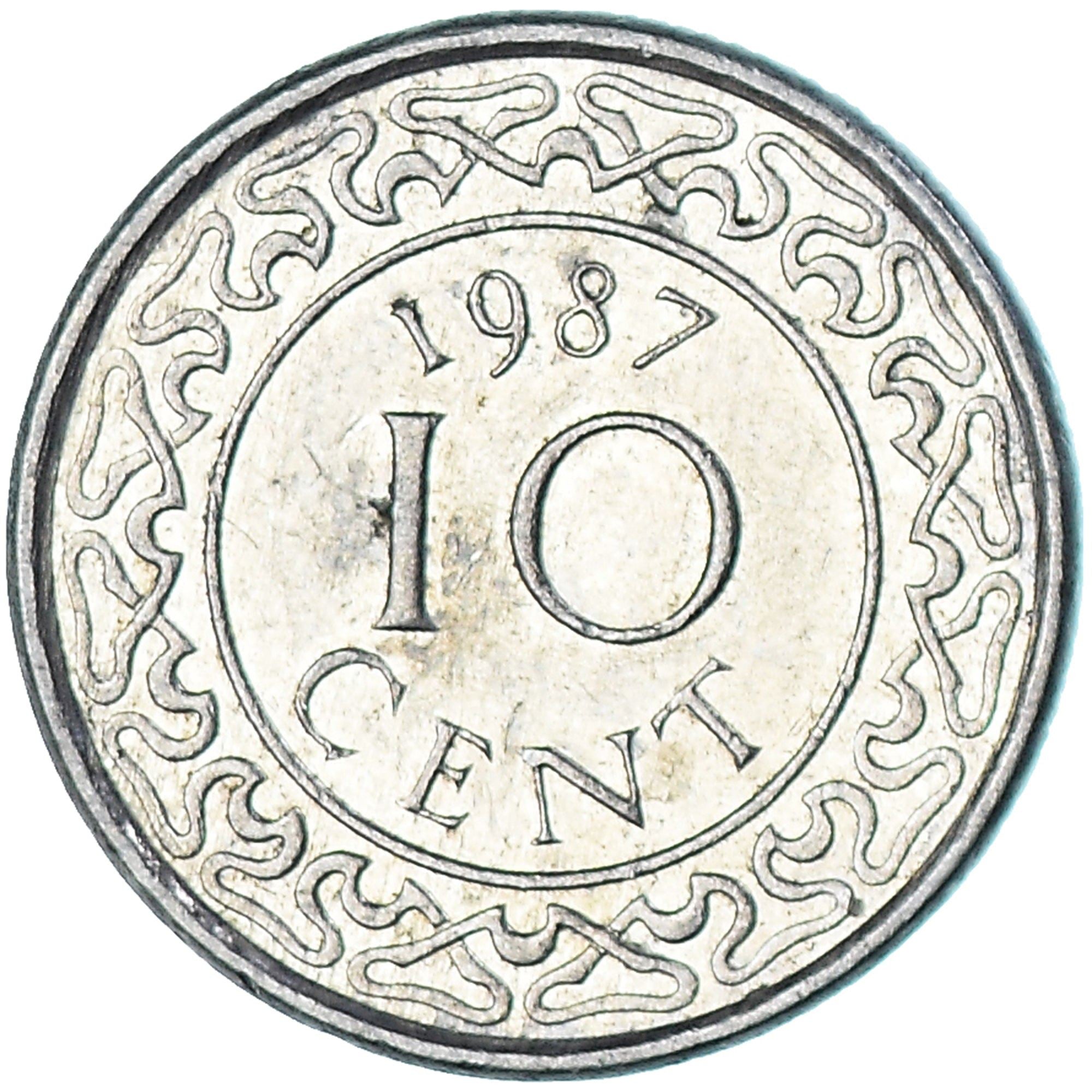 Suriname | 10 Cents Coin | Wreath | Natives | Km:13A | 1987 - 2021