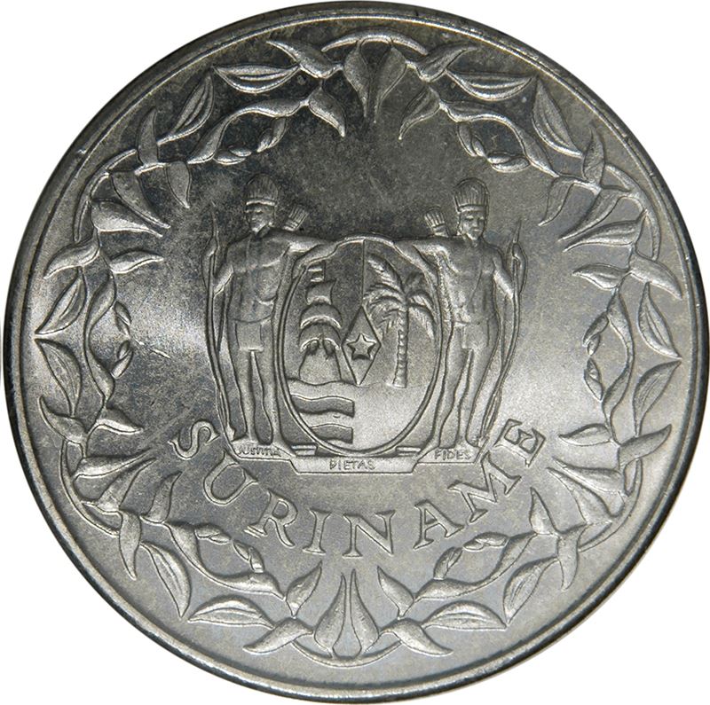 Suriname | 250 Cents Coin | Wreath | Natives | Km:24 | 1987 - 2015