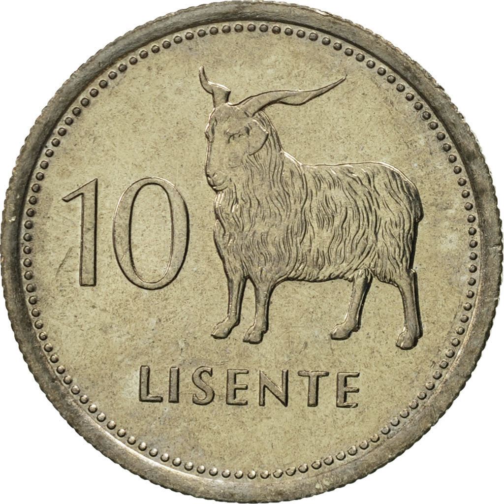 Lesotho | 10 Lisente Coin | Angora goat | Km:19 | 1979 - 1989