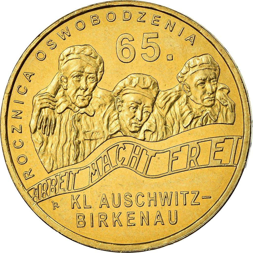 Poland | 2 Zlotys Coin | Auschwitz-Birkenau Liberation | Y:712 | 2010
