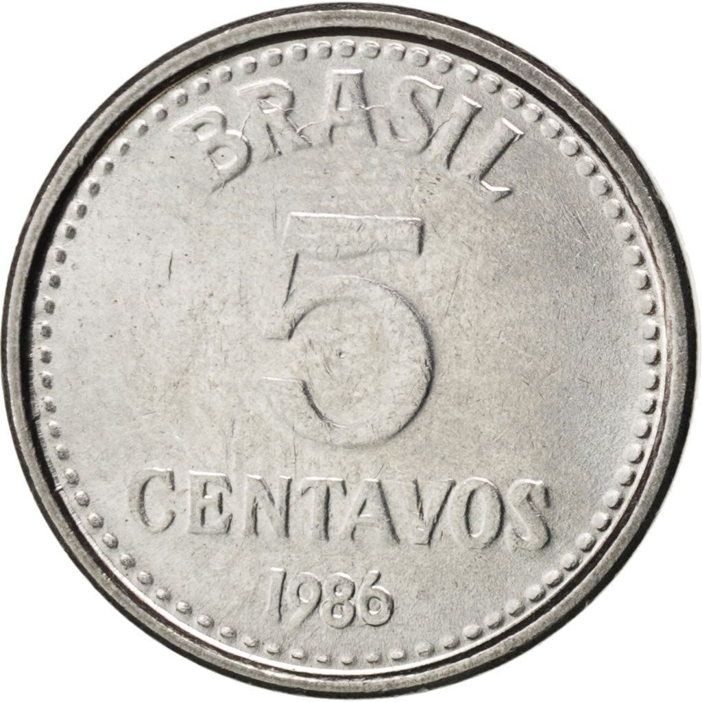 Монета Бразилии 5 сентаво KM601 1986 - 1988