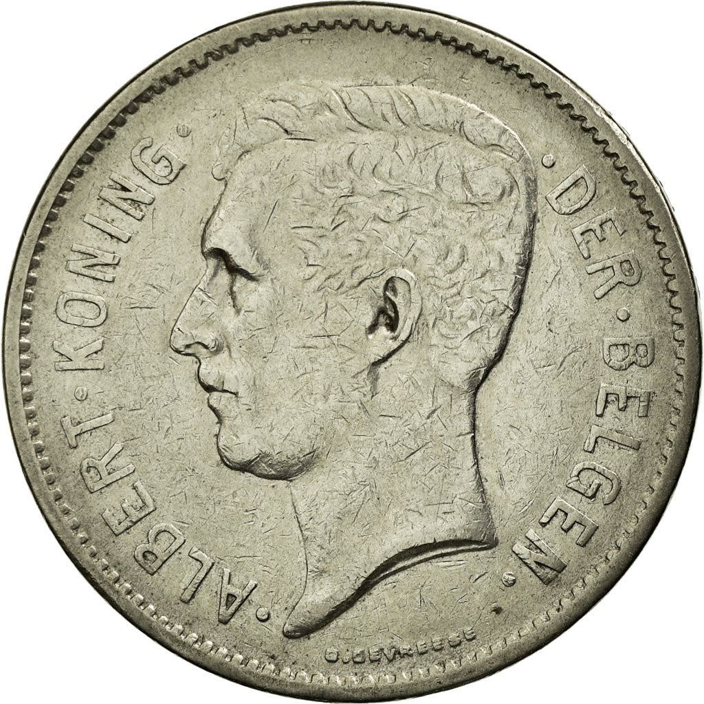 Belgian 1 Belga / 5 Francs Coin | Albert I Belgie | Star | Olive | KM98 | 1930 - 1933