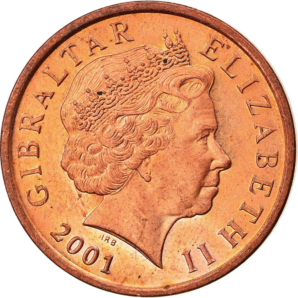 Gibraltar | 2 Pence Coin | Queen Elizabeth II | KM774 | 1998 - 2003