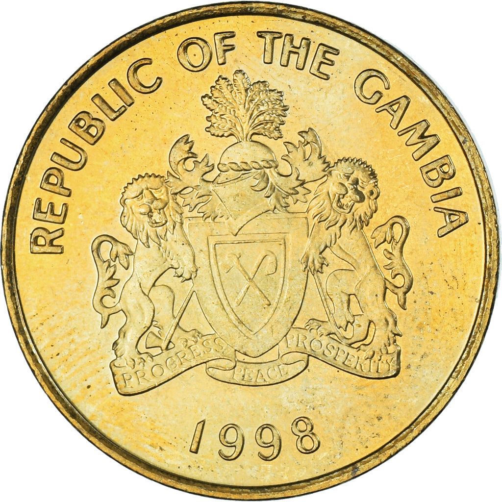 Gambia 10 Bututs Mynt | Dubbelsporrad francolin | KM56 | 1998