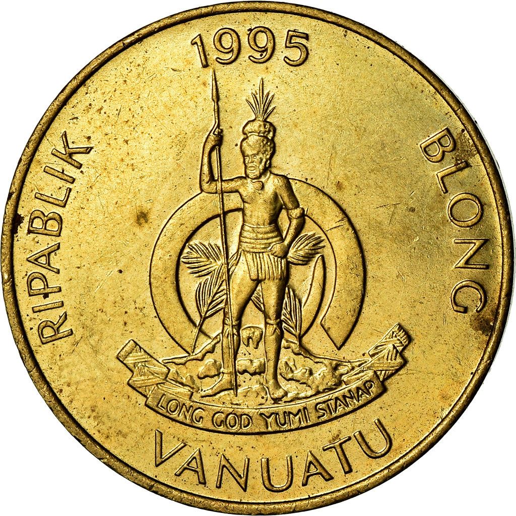 Vanuatu | 5 Vatu Coin | Melanesian Warrior | Triton Conch Shell | Km:5 | 1983 - 2009